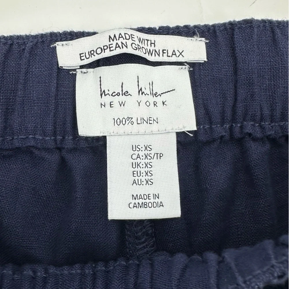 Nicole Miller Linen Navy Utility Joggers Pants XS - Picture 6 of 12